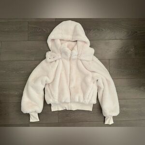 Elie Tahari Cozy Jacket teddy bear Teddybear small S oversized crop cropped